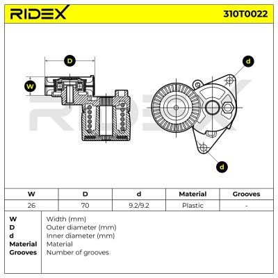 Spannarm Keilrippenriemen RIDEX 310T0022 310T0022 - foto 6