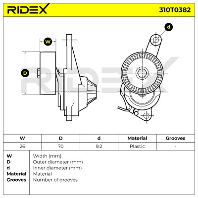 Spannarm Keilrippenriemen RIDEX 310T0382 310T0382 - foto 6