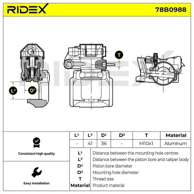 Bremssattel RIDEX 78B0988 78B0988 - foto 6