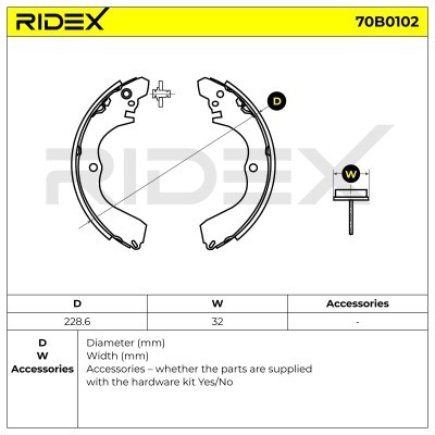 Bremsbeläge Satz RIDEX 70B0102 70B0102 - foto 5