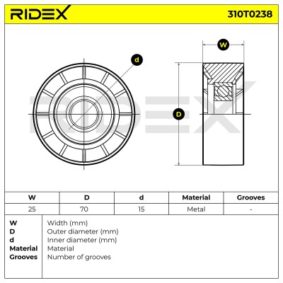 Spannarm Keilrippenriemen RIDEX 310T0240 310T0240 - foto 5