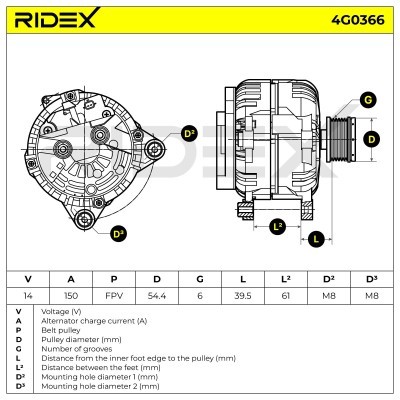 Generator RIDEX 4G0366 4G0366 - foto 7