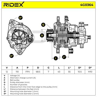 Generator RIDEX 4G0364 4G0364 - foto 7