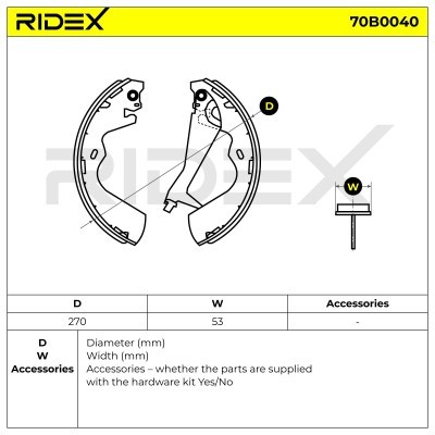 Bremsbeläge Satz RIDEX 70B0040 70B0040 - foto 3