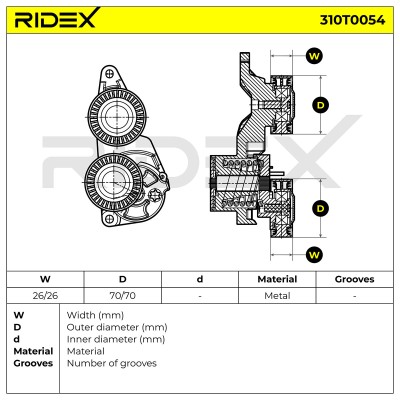 Spannarm Keilrippenriemen RIDEX 310T0054 310T0054 - foto 6