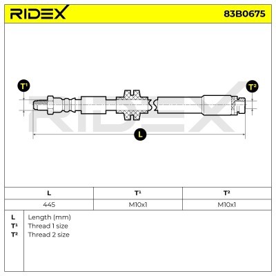 Bremsschlauch RIDEX 83B0675 83B0675 - foto 6