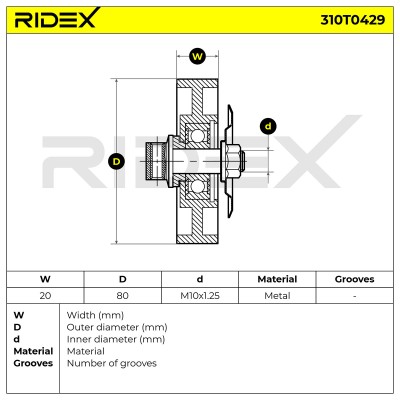 Spannarm Keilrippenriemen RIDEX 310T0429 310T0429 - foto 6