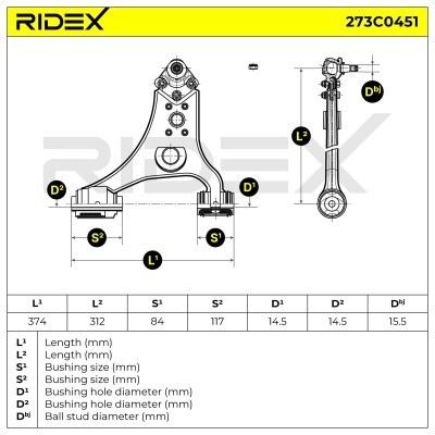 Querlenker RIDEX 273C0451 273C0451 - foto 6