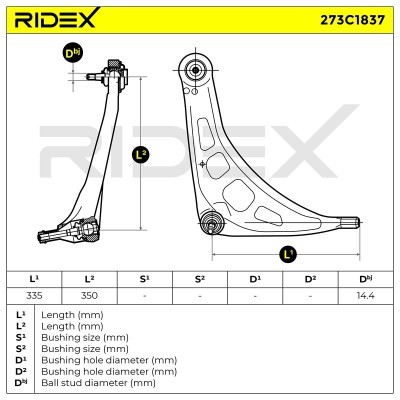 Querlenker RIDEX 273C1837 273C1837 - foto 8