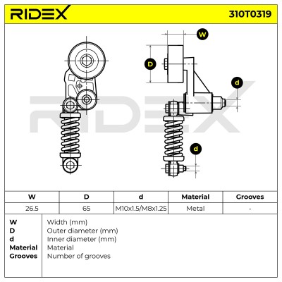 Spannarm Keilrippenriemen RIDEX 310T0319 310T0319 - foto 6