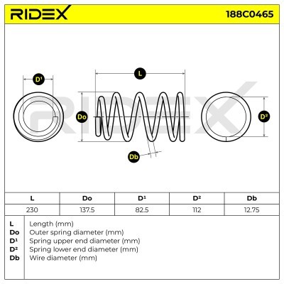 Fahrwerksfeder RIDEX 188C0465 188C0465 - foto 5