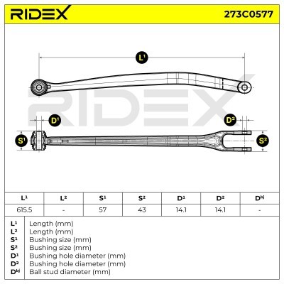 Querlenker RIDEX 273C0577 273C0577 - foto 5