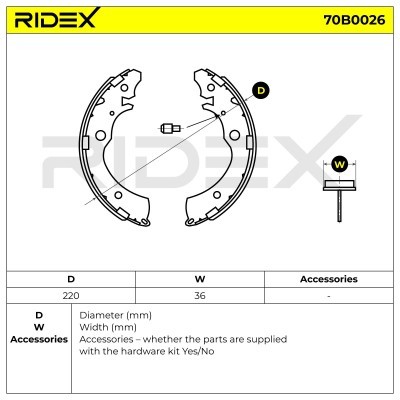 Bremsbeläge Satz RIDEX 70B0026 70B0026 - foto 5