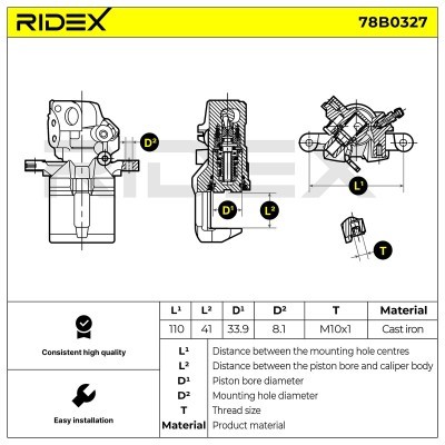 Bremssattel RIDEX 78B0327 78B0327 - foto 6