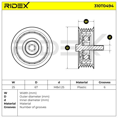 Spannarm Keilrippenriemen RIDEX 310T0494 310T0494 - foto 6
