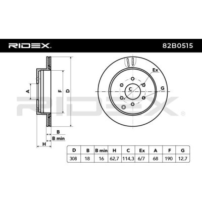 Bremsscheibe RIDEX 82B0515 82B0515 - foto 3