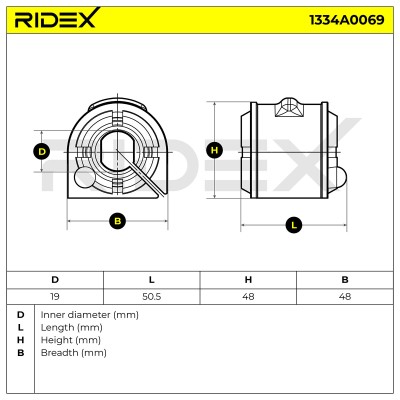 Lagerung, Stabilisator RIDEX 1334A0069 1334A0069 - foto 6