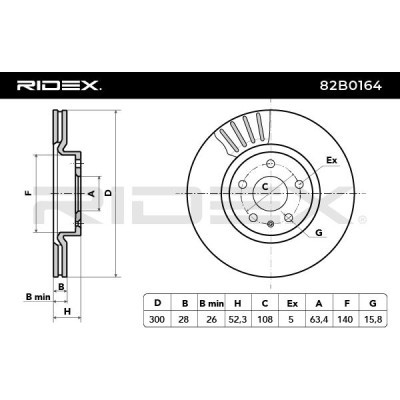 Bremsscheibe RIDEX 82B0164 82B0164 - foto 5