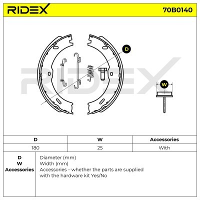 Bremsbeläge Satz RIDEX 70B0140 70B0140 - foto 5
