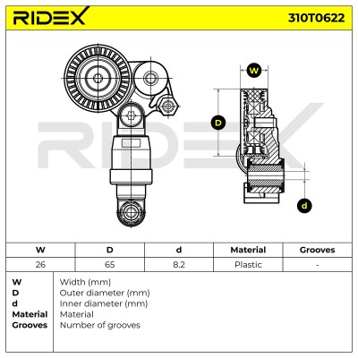 Spannarm Keilrippenriemen RIDEX 310T0622 310T0622 - foto 6
