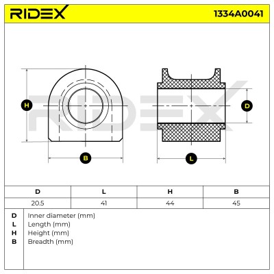 Lagerung, Stabilisator RIDEX 1334A0041 1334A0041 - foto 6