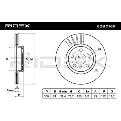 Bremsscheibe RIDEX 82B0169 82B0169 - foto 5