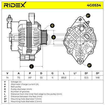 Generator RIDEX 4G0534 4G0534 - foto 7