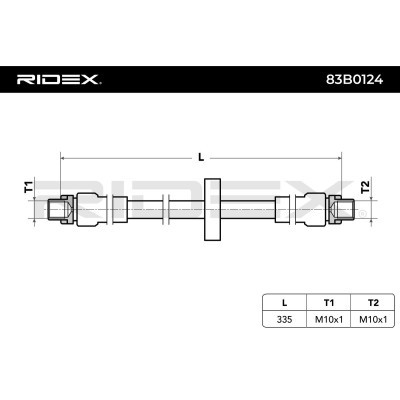 Bremsschlauch RIDEX 83B0124 83B0124 - foto 4