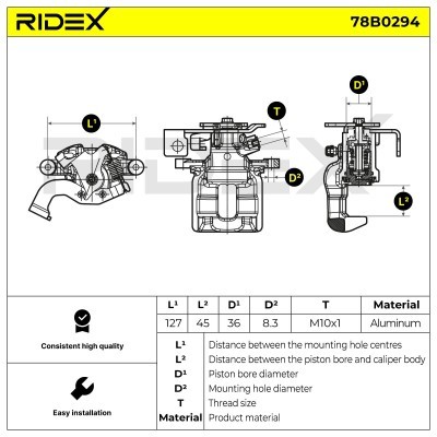 Bremssattel RIDEX 78B0294 78B0294 - foto 5