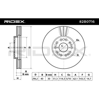Bremsscheibe RIDEX 82B0716 82B0716 - foto 3
