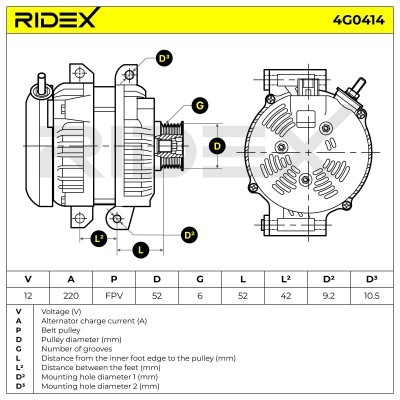 Generator RIDEX 4G0414 4G0414 - foto 5