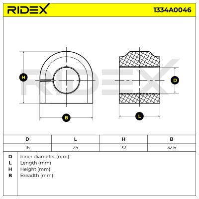 Lagerung, Stabilisator RIDEX 1334A0046 1334A0046 - foto 6