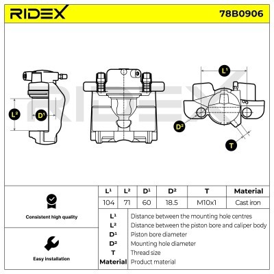 Bremssattel RIDEX 78B0906 78B0906 - foto 5