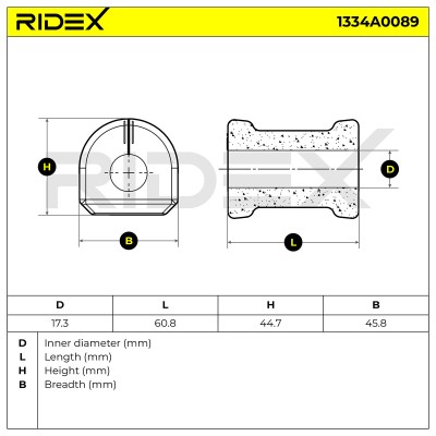 Lagerung, Stabilisator RIDEX 1334A0089 1334A0089 - foto 7
