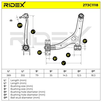 Querlenker RIDEX 273C1118 273C1118 - foto 6