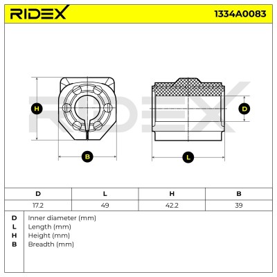 Lagerung, Stabilisator RIDEX 1334A0083 1334A0083 - foto 6