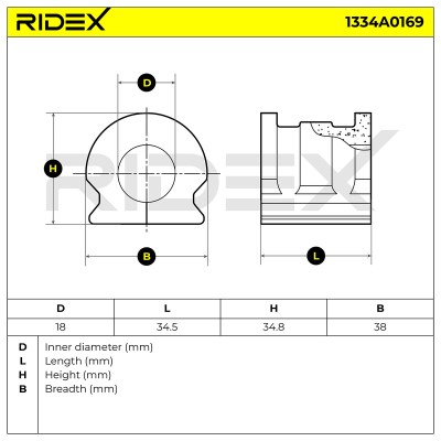 Lagerung, Stabilisator RIDEX 1334A0169 1334A0169 - foto 5