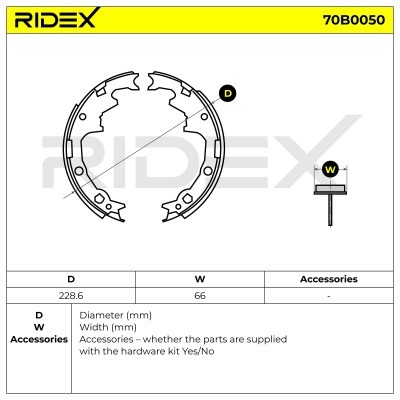 Bremsbeläge Satz RIDEX 70B0050 70B0050 - foto 5