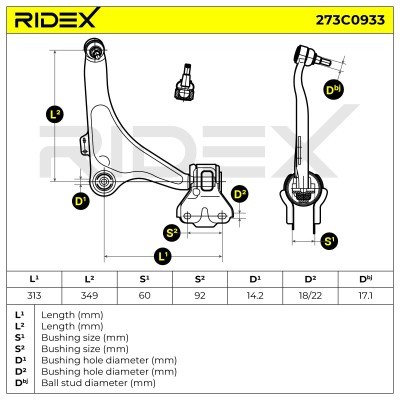 Querlenker RIDEX 273C0933 273C0933 - foto 5