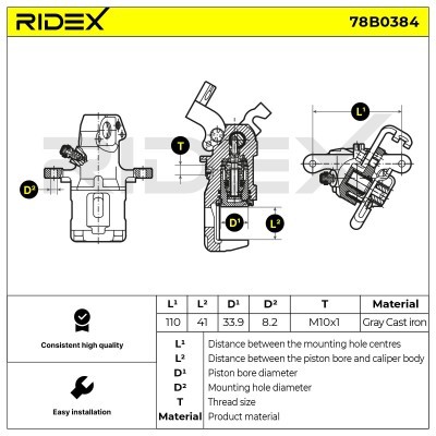 Bremssattel RIDEX 78B0384 78B0384 - foto 5