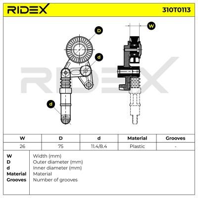 Spannarm Keilrippenriemen RIDEX 310T0113 310T0113 - foto 6