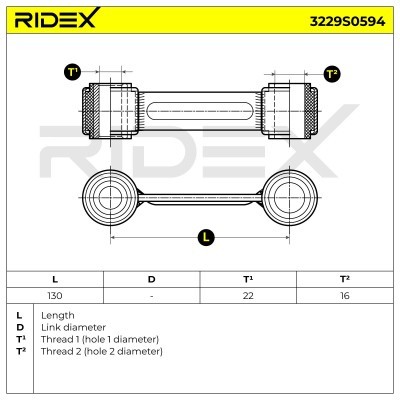 Stabilisator Stange RIDEX 3229S0594 3229S0594 - foto 5