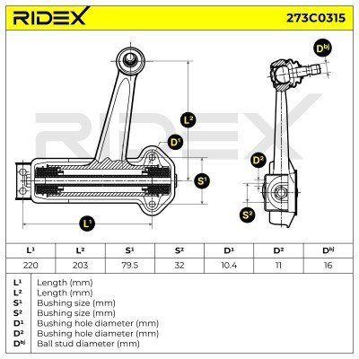 Querlenker RIDEX 273C0315 273C0315 - foto 6