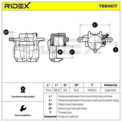 Bremssattel RIDEX 78B0617 78B0617 - foto 6