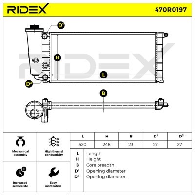 Kühler, Motorkühlung RIDEX 470R0197 470R0197 - foto 8