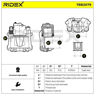 Bremssattel RIDEX 78B2079 78B2079 - foto 2
