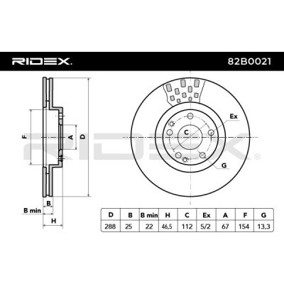 Bremsscheibe RIDEX 82B0021 82B0021 - foto 4