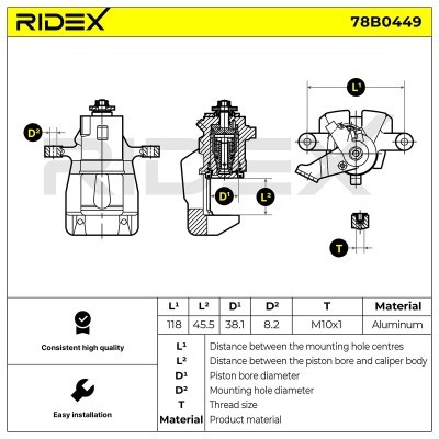 Bremssattel RIDEX 78B0449 78B0449 - foto 6