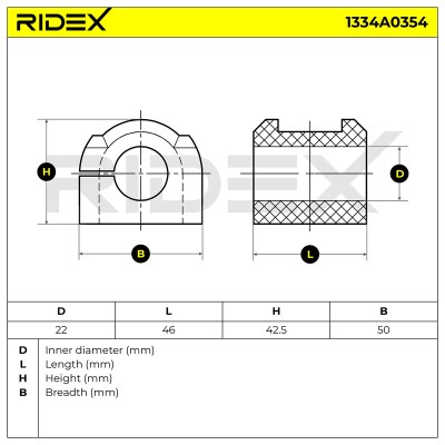 Lagerung, Stabilisator RIDEX 1334A0354 1334A0354 - foto 6