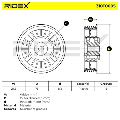 Spannarm Keilrippenriemen RIDEX 310T0005 310T0005 - foto 6
